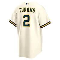 Youth Nike Brice Turang Cream Milwaukee Brewers Home Replica Jersey