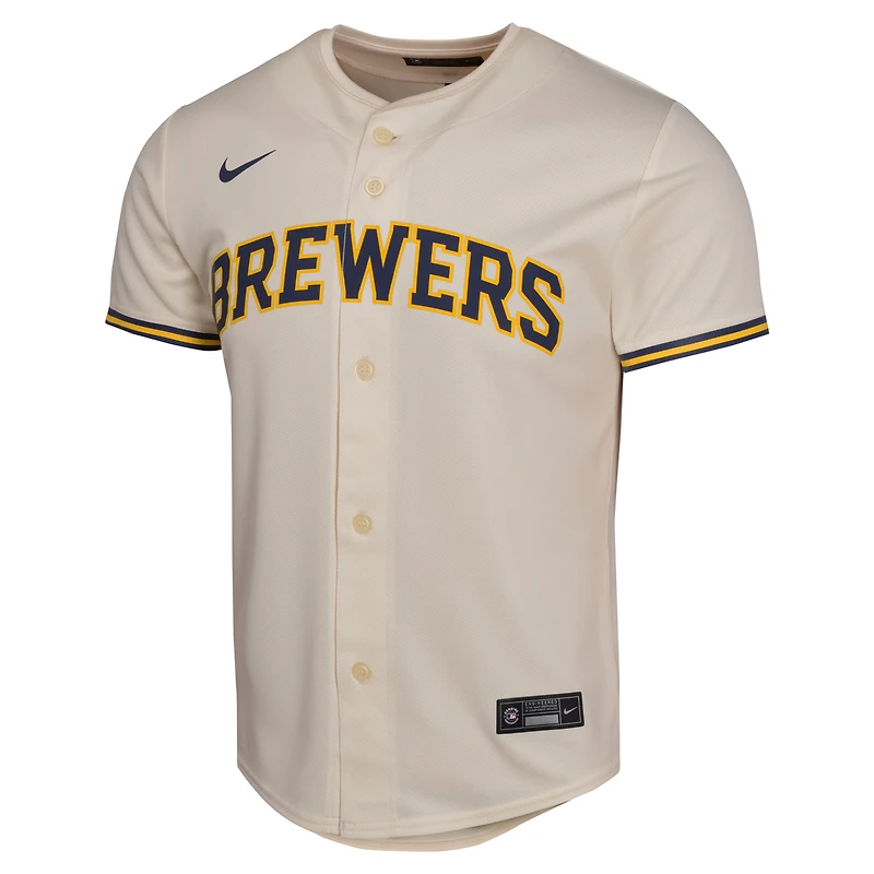 Youth Nike Christian Yelich Cream Milwaukee Brewers Home Game Player Jersey