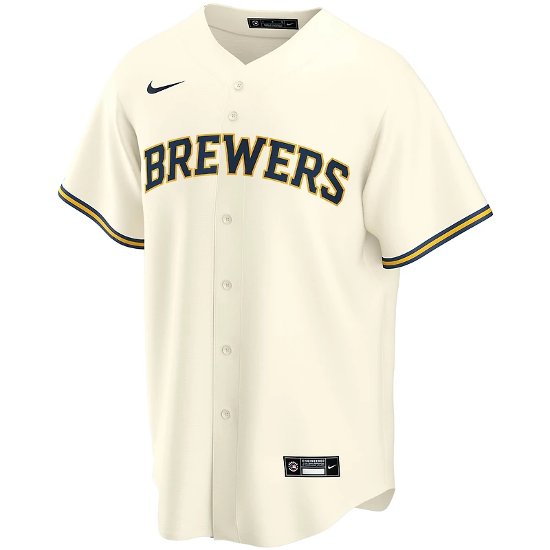 Youth Nike Christian Yelich Cream Milwaukee Brewers Home Replica Player - Jersey