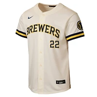 Maillot domicile Nike Christian Yelich crème des Milwaukee Brewers pour enfant