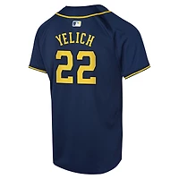 Maillot de joueur alternatif limité Nike Christian Yelich pour jeunes des Milwaukee Brewers la marine