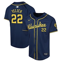Maillot de joueur alternatif limité Nike Christian Yelich pour jeunes des Milwaukee Brewers la marine