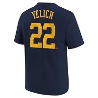 T-shirt avec nom et numéro du joueur Nike Christian Yelich pour jeunes des Milwaukee Brewers, bleu marine