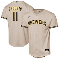 Maillot de joueur Nike Jackson Chourio Cream Milwaukee Brewers Home Replica 2.0 pour jeune