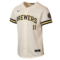 Maillot domicile Nike Jackson Chorio crème des Milwaukee Brewers pour jeunes