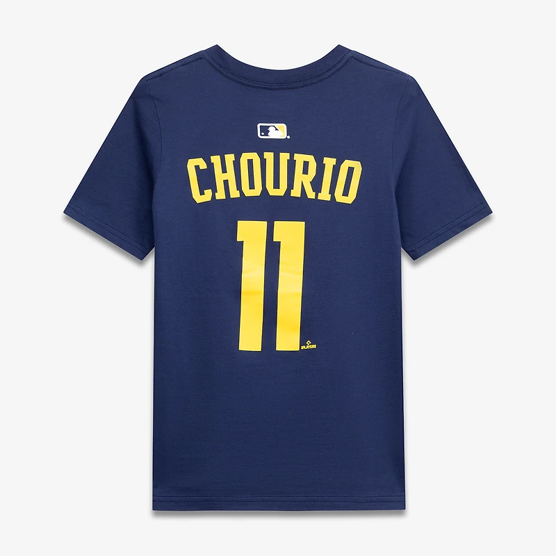Youth Nike Jackson Chourio Navy Milwaukee Brewers Name & Number T-Shirt