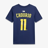Youth Nike Jackson Chourio Navy Milwaukee Brewers Name & Number T-Shirt
