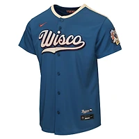 Maillot Nike bleu minéral pour jeunes des Milwaukee Brewers 2026 City Connect Stadium