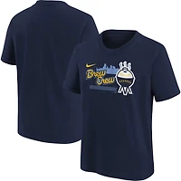 Youth Nike Navy Milwaukee Brewers 2023 City Connect Team T-Shirt
