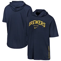 T-shirt à capuche Nike Dri-FIT bleu marine pour jeunes des Milwaukee Brewers