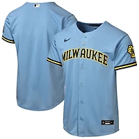 Youth Nike  Powder Blue Milwaukee Brewers Road Stadium Jersey
