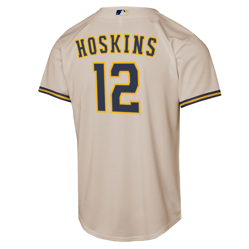 Youth Nike Rhys Hoskins Cream Milwaukee Brewers Home Replica Player Jersey