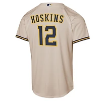 Youth Nike Rhys Hoskins Cream Milwaukee Brewers Home Replica Player Jersey