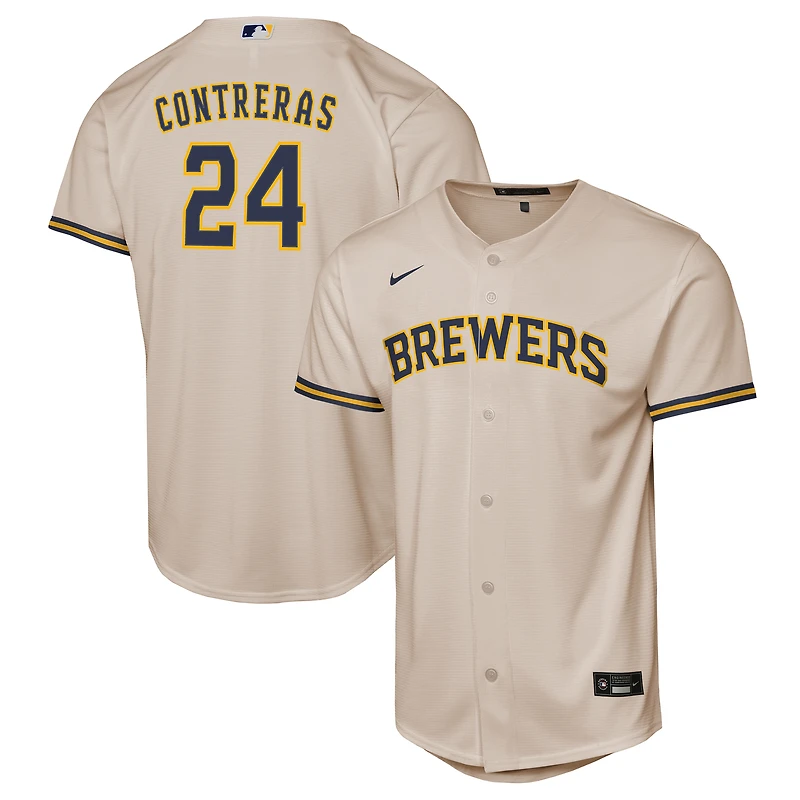 Maillot Nike William Contreras crème pour jeune des Milwaukee Brewers à domicile