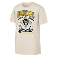 T-shirt Youth Outerstuff Natural Milwaukee Brewers Triple Hit