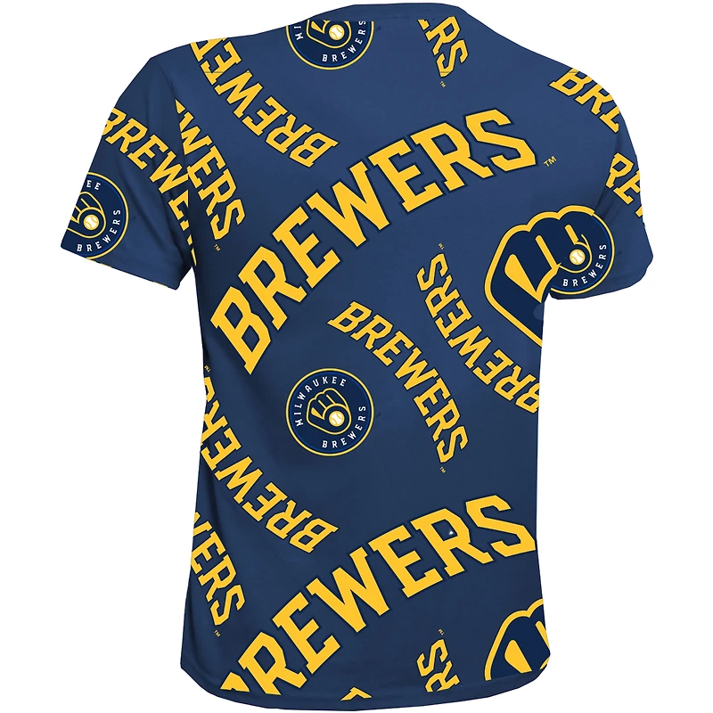 T-shirt pour jeune de l'équipe des Brewers Milwaukee bleu marine Stitches