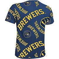 T-shirt pour jeune de l'équipe des Brewers Milwaukee bleu marine Stitches