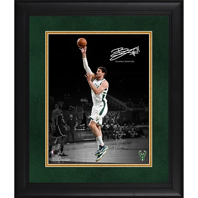 Brook Lopez Milwaukee Bucks Facsimile Signature Framed 11" x 14" Spotlight Photograph