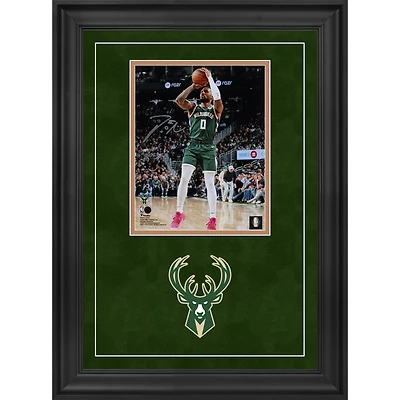 Damian Lillard Milwaukee Bucks Autographed Deluxe Framed 8" x 10" Jump Shot Photograph
