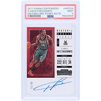 Giannis Antetokounmpo Milwaukee Bucks Autographed 2017-18 Panini Contenders Historic Rookie Ticket #HRT-GA #/99 PSA Authenticated 9 Card