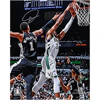 Photographie autographiée de Giannis Antetokounmpo de Milwaukee Bucks 8" x 10" du Dunk contre les San Antonio Spurs