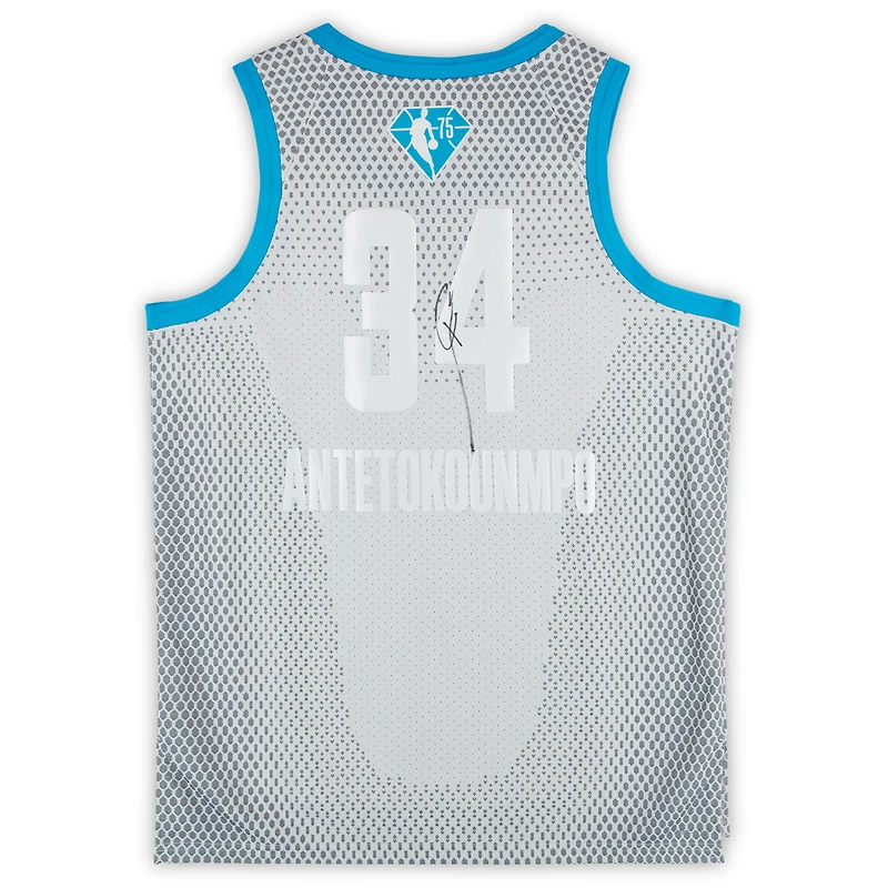 Maillot Jordan Brand All-Star Swingman 2021-22 dédicacé par Giannis Antetokounmpo des Milwaukee Bucks