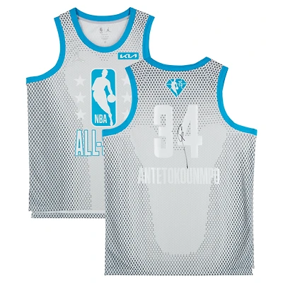 Maillot Jordan Brand All-Star Swingman 2021-22 dédicacé par Giannis Antetokounmpo des Milwaukee Bucks