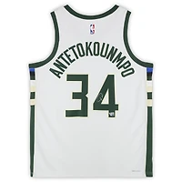 Giannis Antetokounmpo Milwaukee Bucks Autographed Nike White Association Swingman Jersey