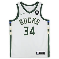 Giannis Antetokounmpo Milwaukee Bucks Autographed Nike White Association Swingman Jersey
