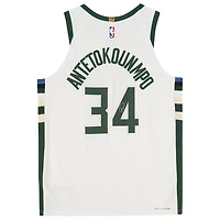 Giannis Antetokounmpo Milwaukee Bucks Autographed White Nike Association Edition Authentic Jersey
