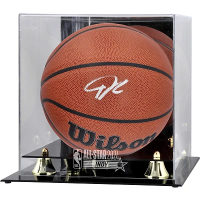 Giannis Antetokounmpo Milwaukee Bucks Autographed Wilson Indoor/Outdoor Basketball with Golden Classic 2024 NBA All-Star Game Logo Display Case