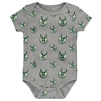 Infant Hunter Green/Gray Milwaukee Bucks Two-Pack Double Up Bodysuit Set