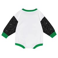 Infant Mitchell & Ness White Milwaukee Bucks Hardwood Classics Posterboard Oversize Long Sleeve Bodysuit