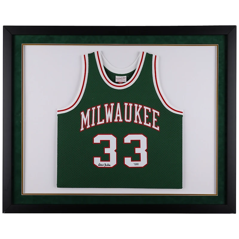 Maillot Mitchell & Ness vert dédicacé par Kareem Abdul-Jabbar des Milwaukee Bucks 1970-71