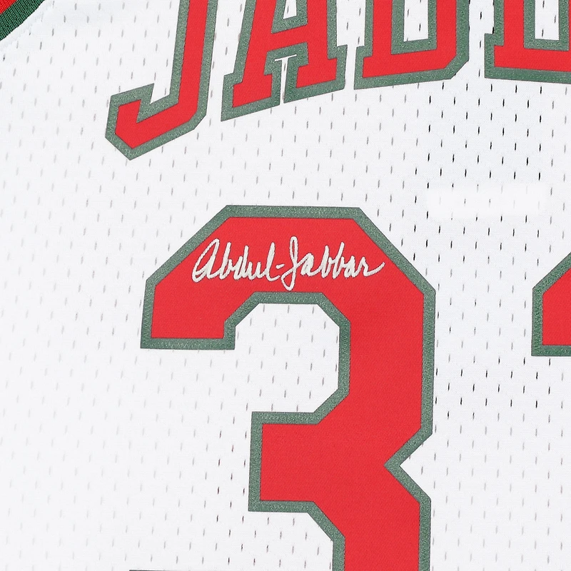 Kareem Abdul-Jabbar Milwaukee Bucks Autographed White Mitchell and Ness Replica 1971-72 Throwback Jersey