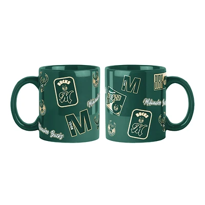 Logo Brands Milwaukee Bucks 2-Pack 15oz. Color Mug Set