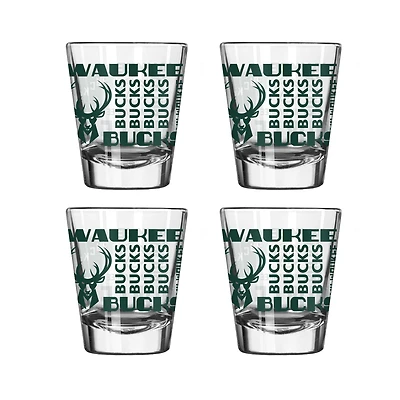 Logo Brands Milwaukee Bucks 4-Pack 2oz. Shot Glass Set
