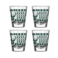 Logo Brands Milwaukee Bucks 4-Pack 2oz. Shot Glass Set