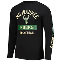 Men's Fanatics  Black Milwaukee Bucks Long Sleeve T-Shirt