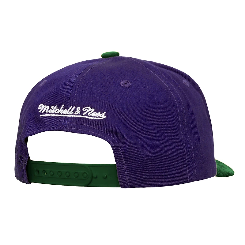 Men's Mitchell & Ness  Purple/Green Milwaukee Bucks May Flowers Adjustable Hat