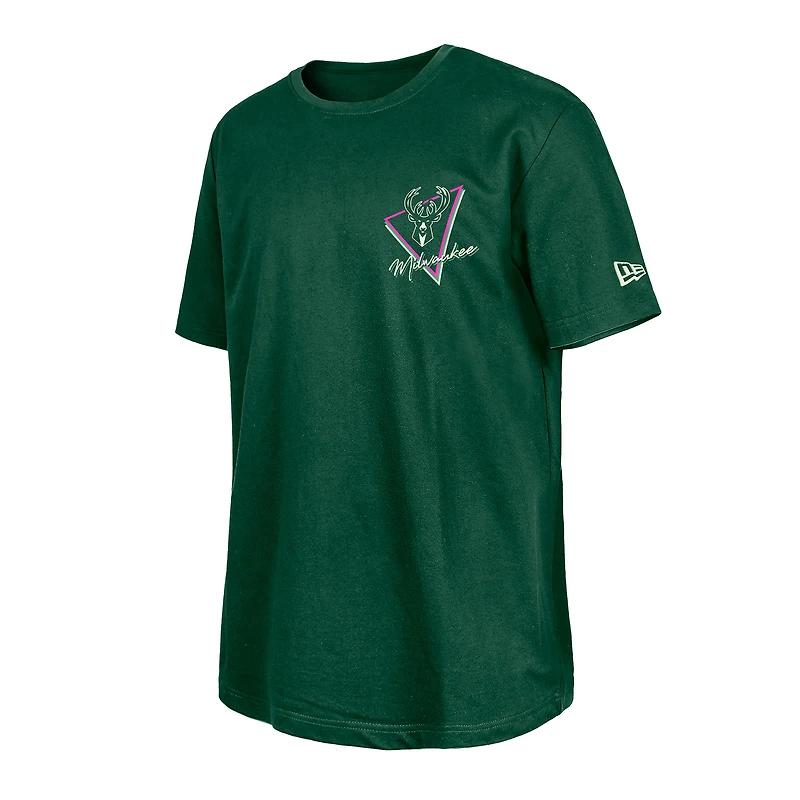 Men's New Era  Hunter Green Milwaukee Bucks Glow-in-the-Dark T-Shirt
