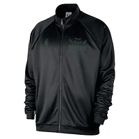 Veste de survêtement entièrement zippée Nike Milwaukee Bucks Courtside Pique Club pour homme noire