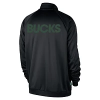 Veste de survêtement entièrement zippée Nike Milwaukee Bucks Courtside Pique Club pour homme noire