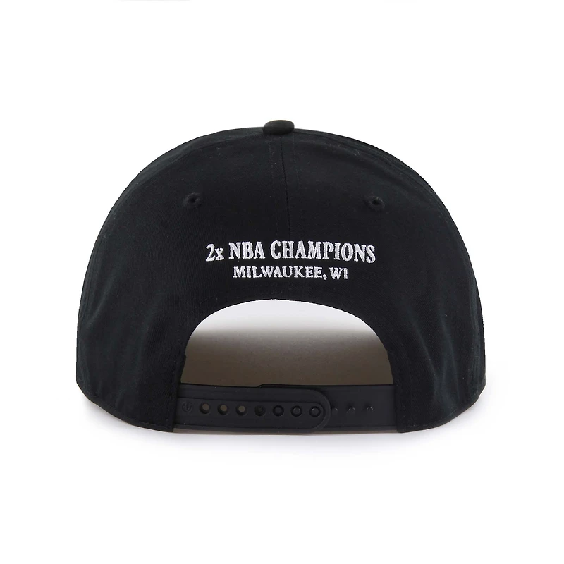 Casquette ajustable noire Milwaukee Bucks '47 pour homme, Every Time Past Champs Hitch