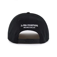 Casquette ajustable noire Milwaukee Bucks '47 pour homme, Every Time Past Champs Hitch
