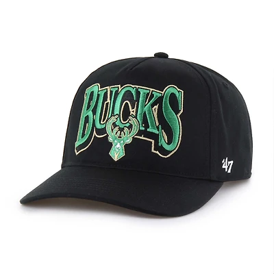 Casquette ajustable noire Milwaukee Bucks '47 pour homme, Every Time Past Champs Hitch