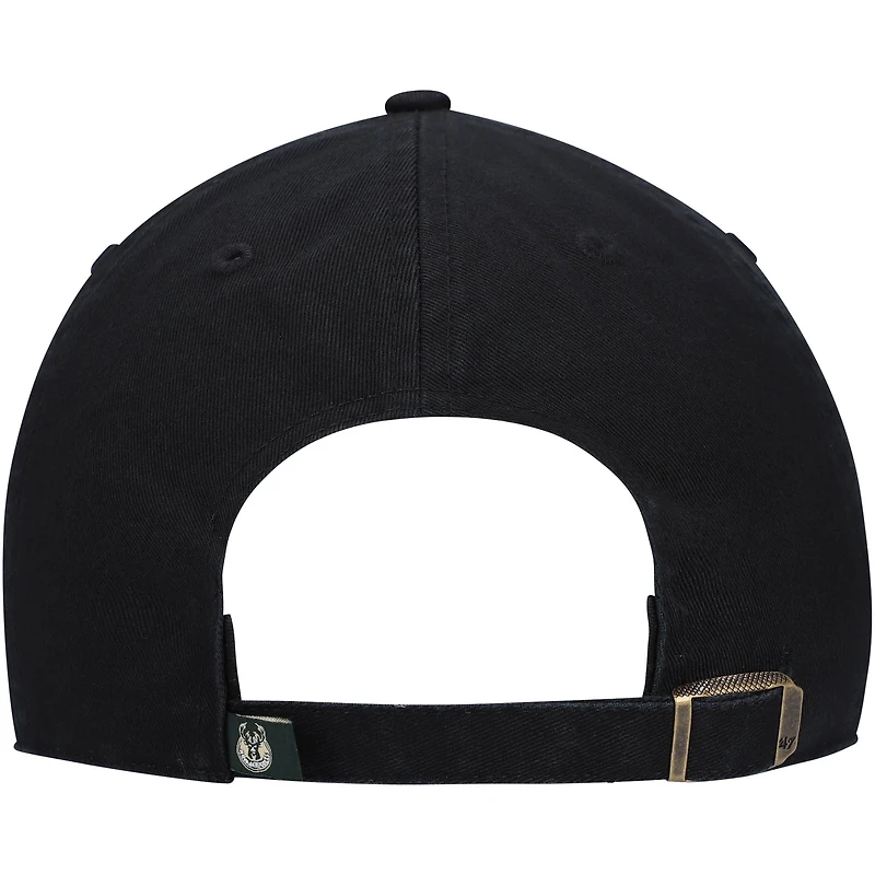 Casquette réglable Clean Up Logo Milwaukee Bucks '47 noire pour homme