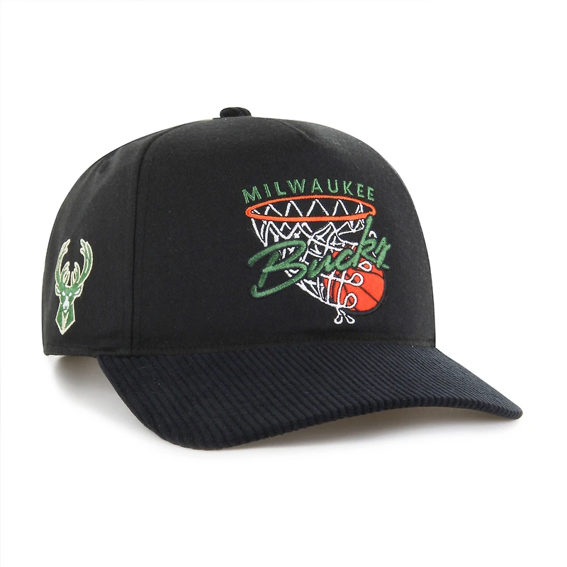 Men's '47 Black Milwaukee Bucks Nothing But Net Hitch Adjustable Hat