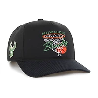 Men's '47  Black Milwaukee Bucks Nothing But Net Hitch Adjustable Hat