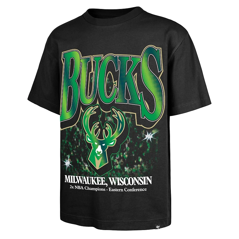 T-shirt noir « 47 Milwaukee Bucks » pour homme, collection « Anciens champions » de la Fondation Flashbulb